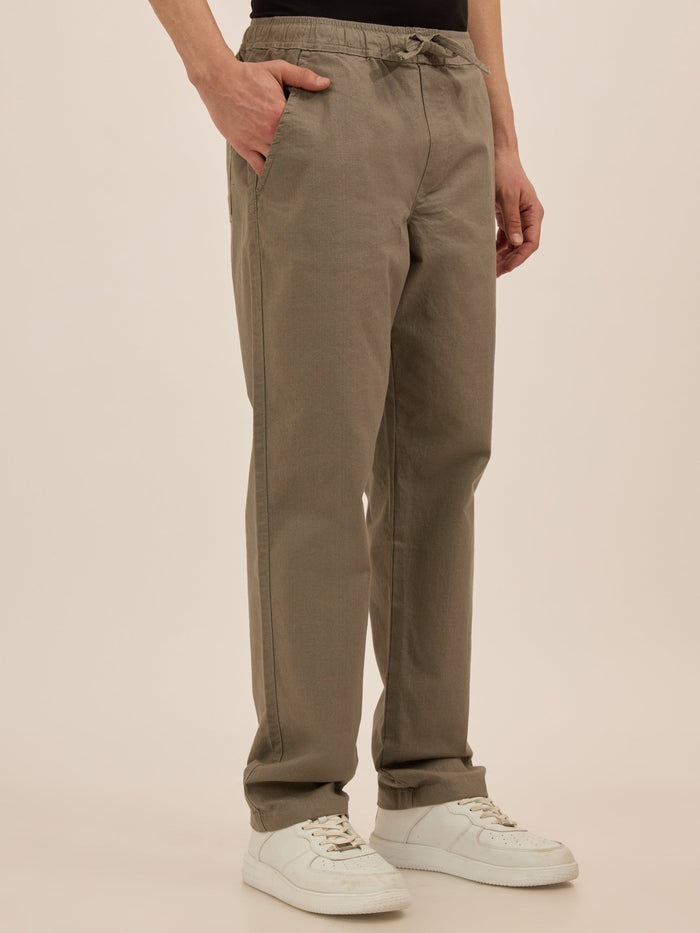 Luxeloom - Relaxed Fit Cotton Trouser - Smoke Green