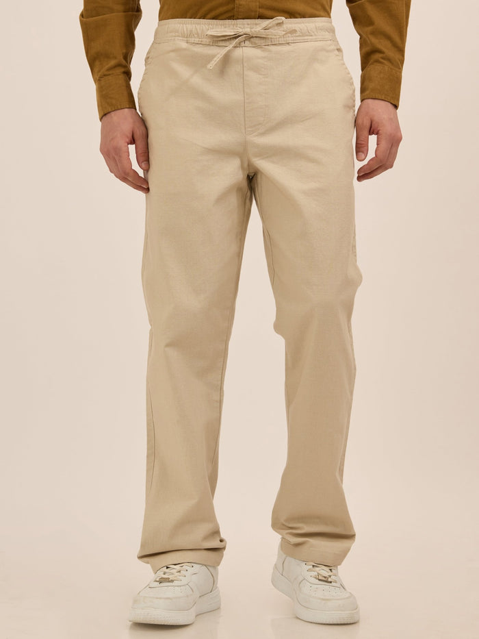 Men's Relaxed Fit Cotton Trouser -  off white