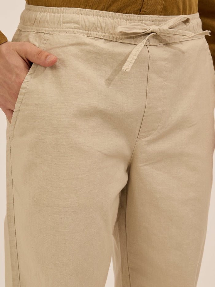 Luxeloom - Relaxed Fit Cotton Trouser -Off White