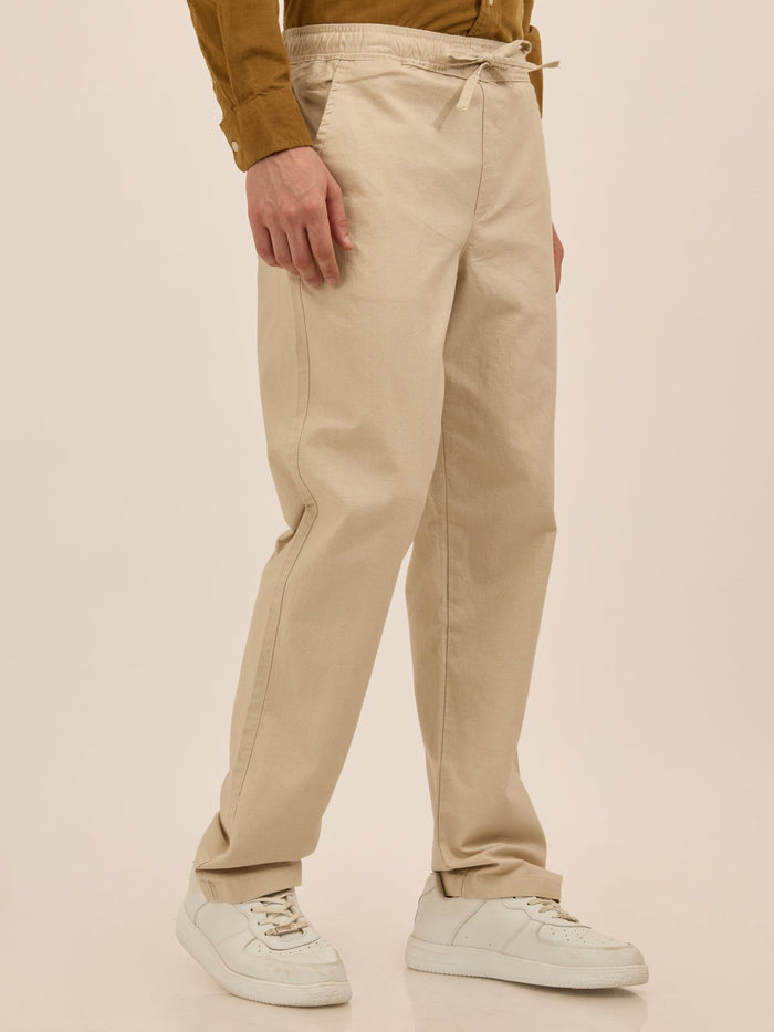 Luxeloom - Relaxed Fit Cotton Trouser -Off White