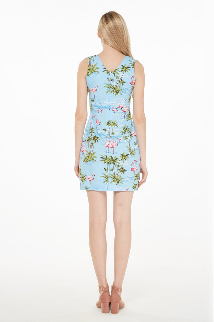 Made in Hawaii Mother Daughter Kolohe Set in Flamingo All Over Blue