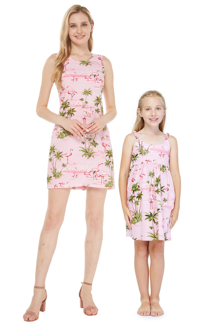 Made in Hawaii Mother Daughter Nui Set in Flamingo All Over Pink
