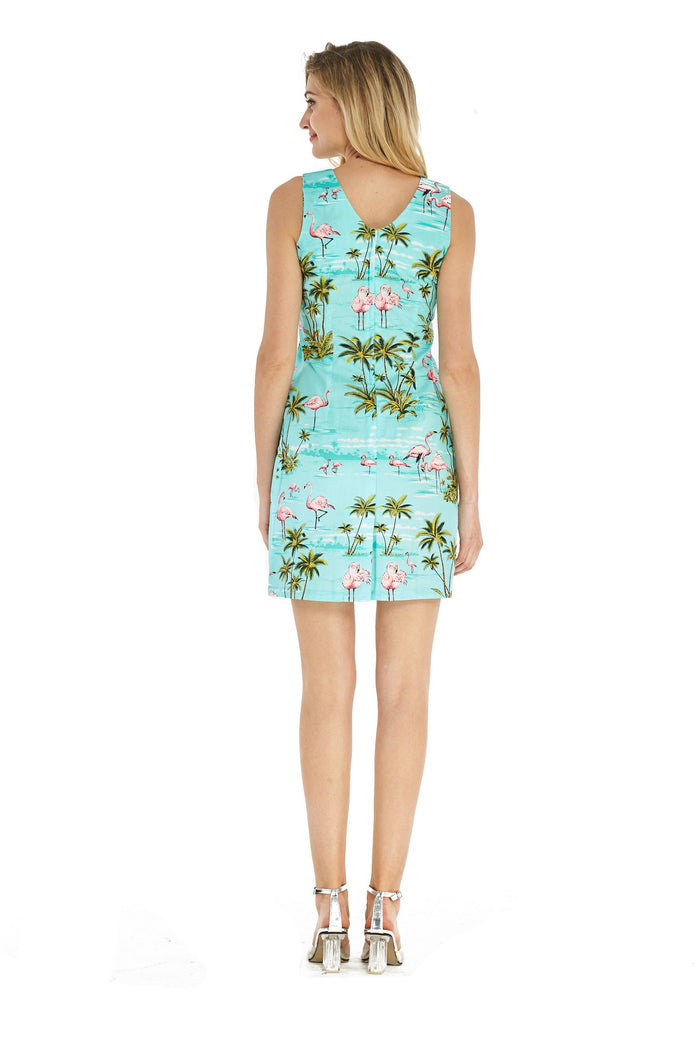Made in Hawaii Mother Son Kumu Set in Flamingo All Over Turquoise
