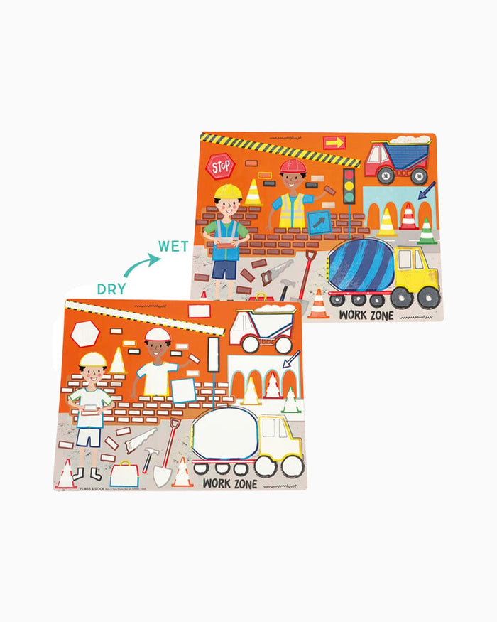Floss & Rock Toy Magic Water Place Mat Construction
