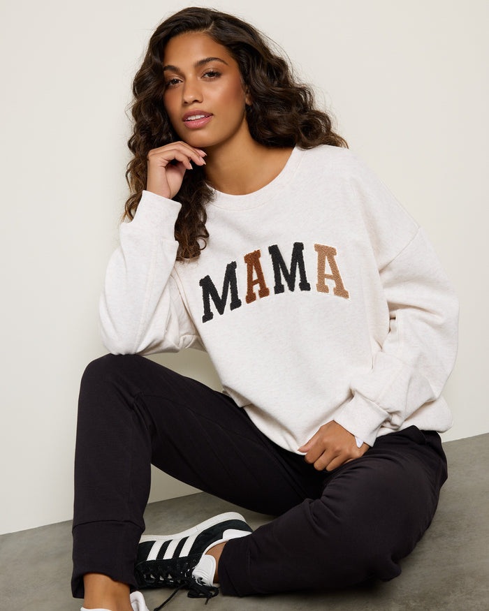 Light Oatmeal $|& Z Supply Mama Sweatshirt - SOF Front