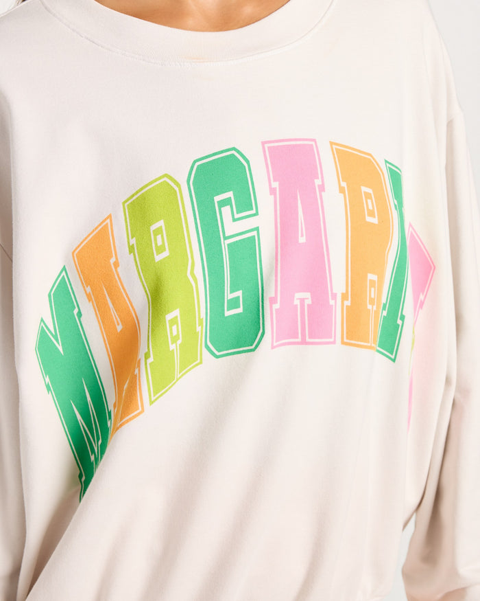 Vintage White $|& Project Social T Margarita Sweatshirt - SOF Full Front