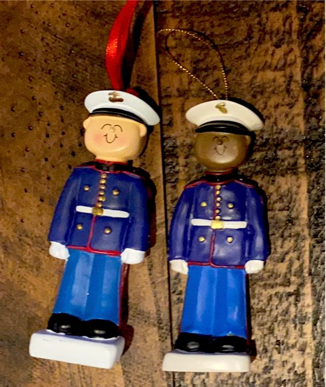 Marine, Male, Personalized Christmas Ornament