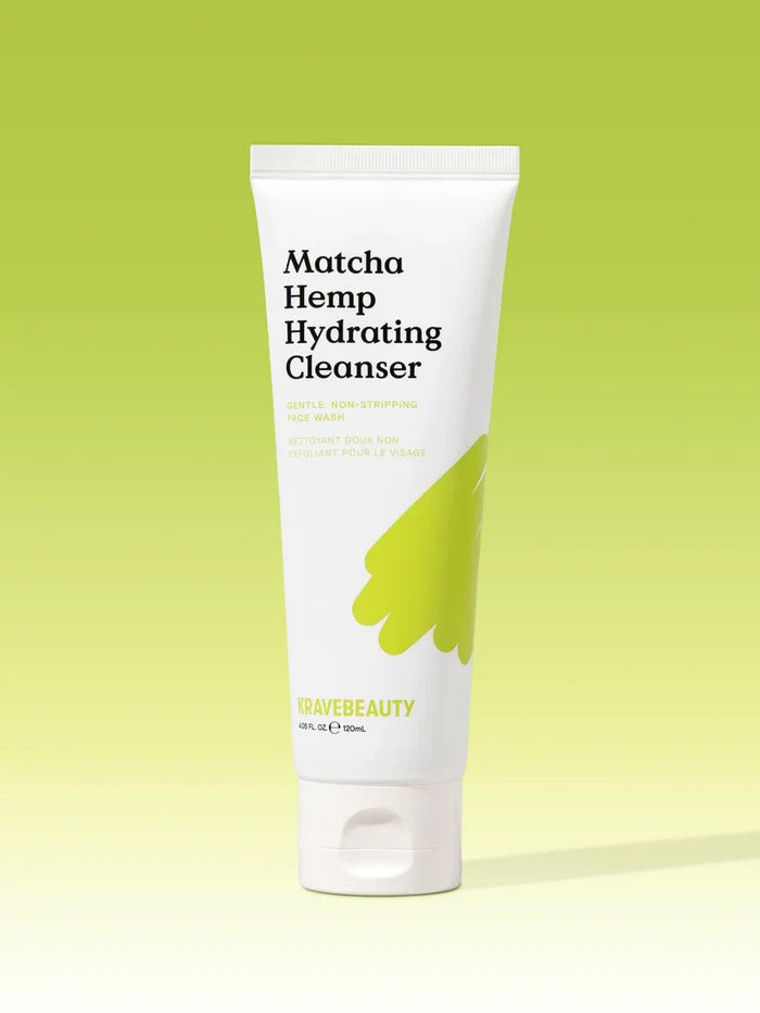Limpiador facial hidratante KraveBeauty Matcha Hemp en gel sin perfume