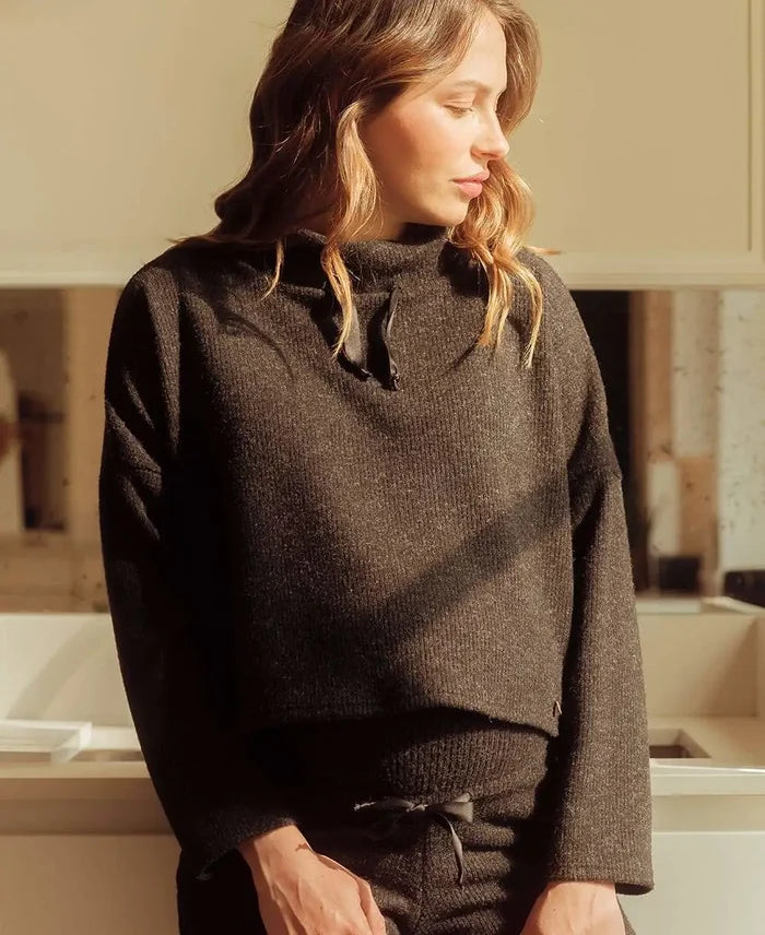 Maternity and nursing crop top Sweet Home black
