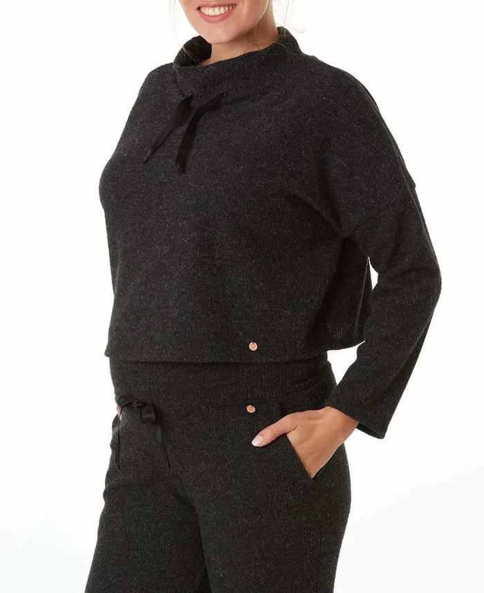 Maternity and nursing crop top Sweet Home black