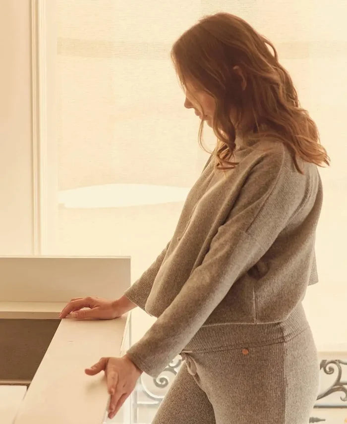 Maternity and nursing crop top Sweet Home grey