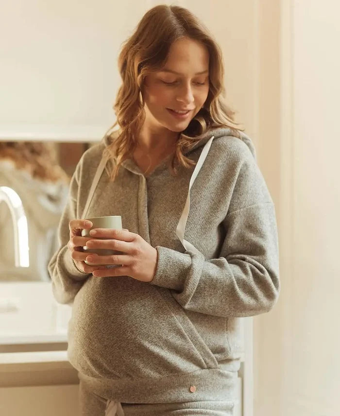 Maternity and nursing hoodie Sweet Home grey