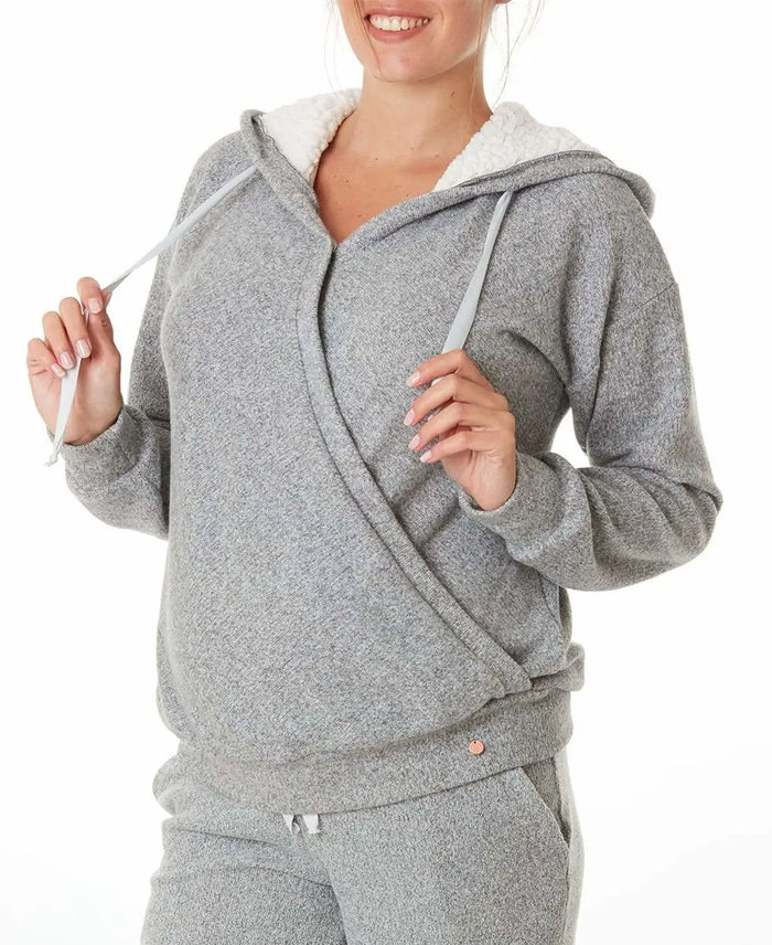 Maternity and nursing hoodie Sweet Home grey