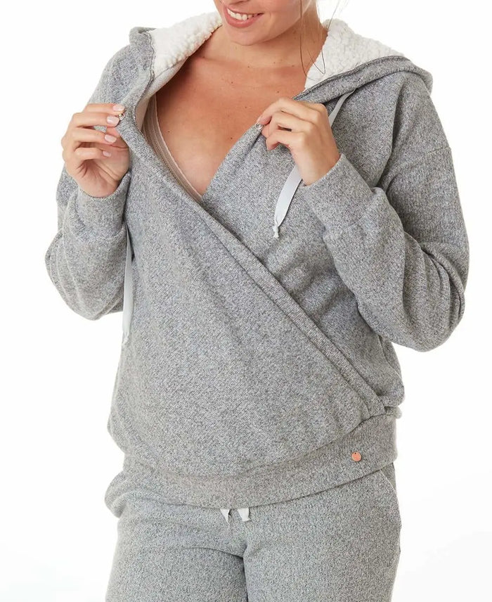 Maternity and nursing hoodie Sweet Home grey
