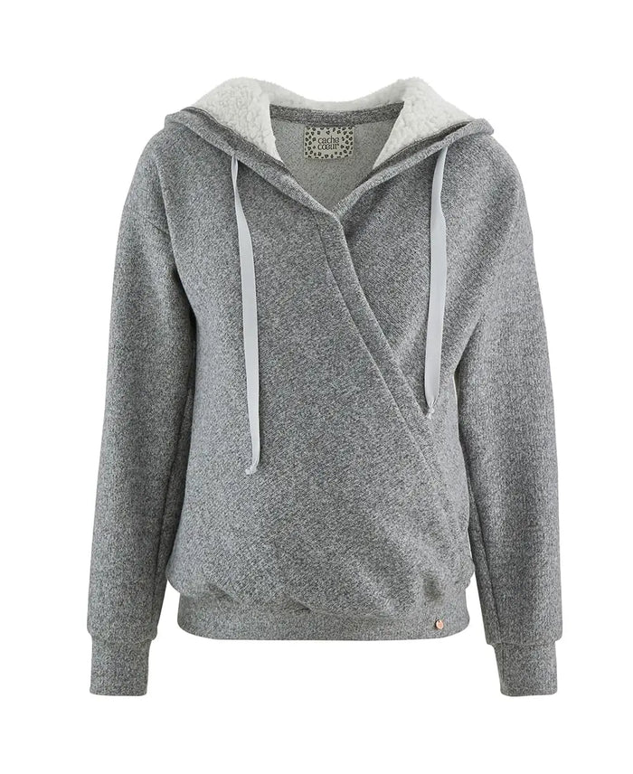 Maternity and nursing hoodie Sweet Home grey