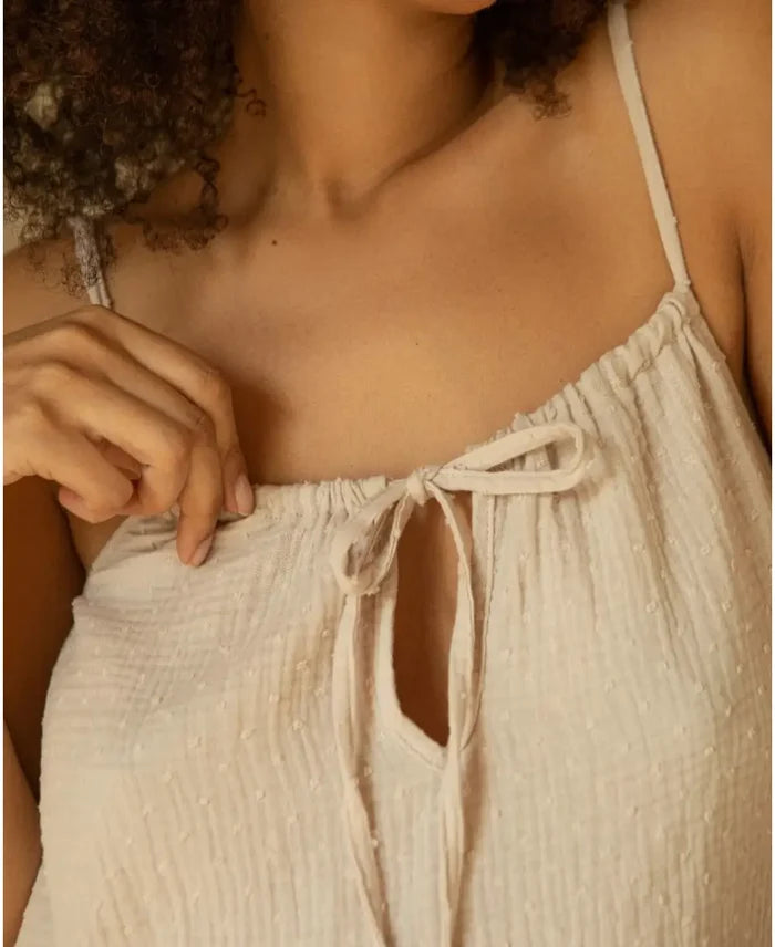 Maternity and nursing nightdress Trousseau beige