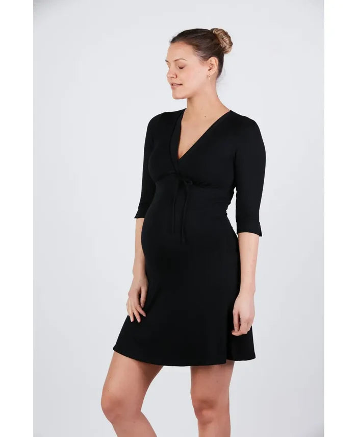 Maternity and nursing nightgown Milk black - Nightdress