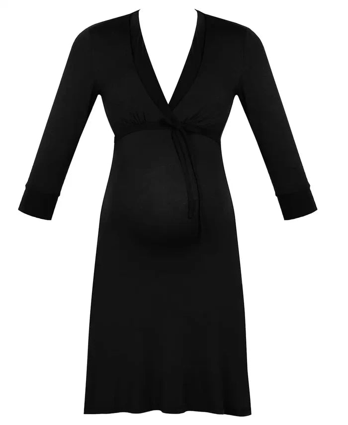 Maternity and nursing nightgown Milk black - Nightdress