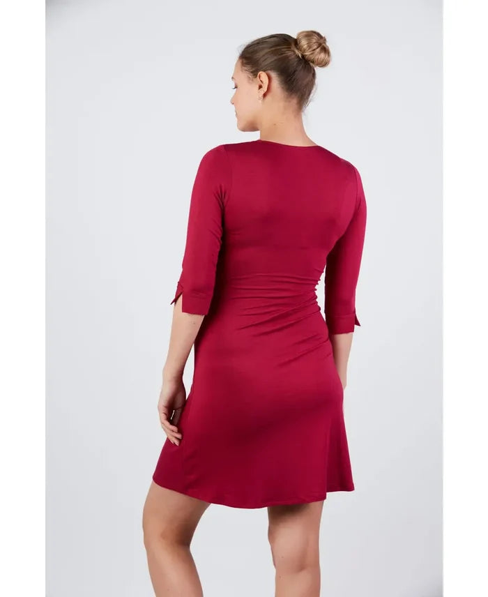 Maternity and nursing nightgown Milk burgundy - Nightdress