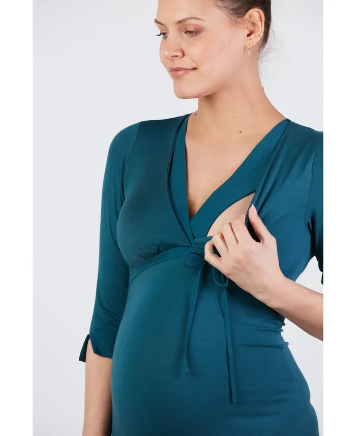 Maternity and nursing nightgown Milk green - Nightdress