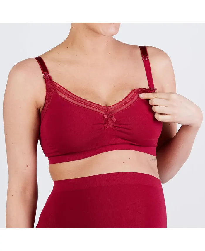 Maternity and nursing seamless bra Milk burgundy