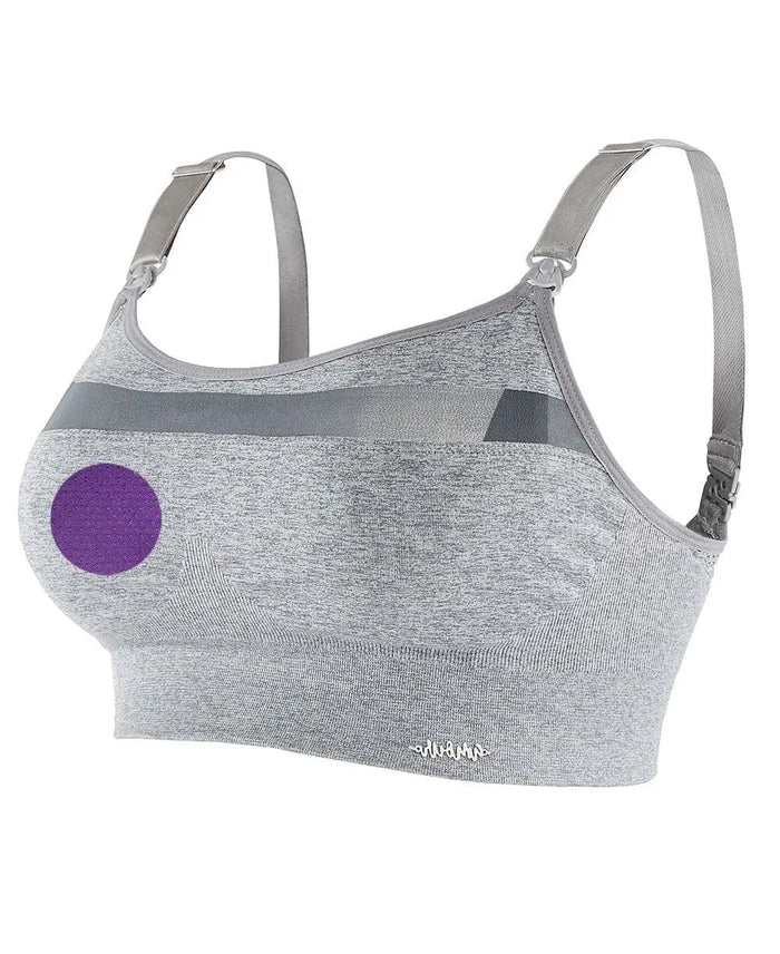Maternity and nursing sport bra Woma grey