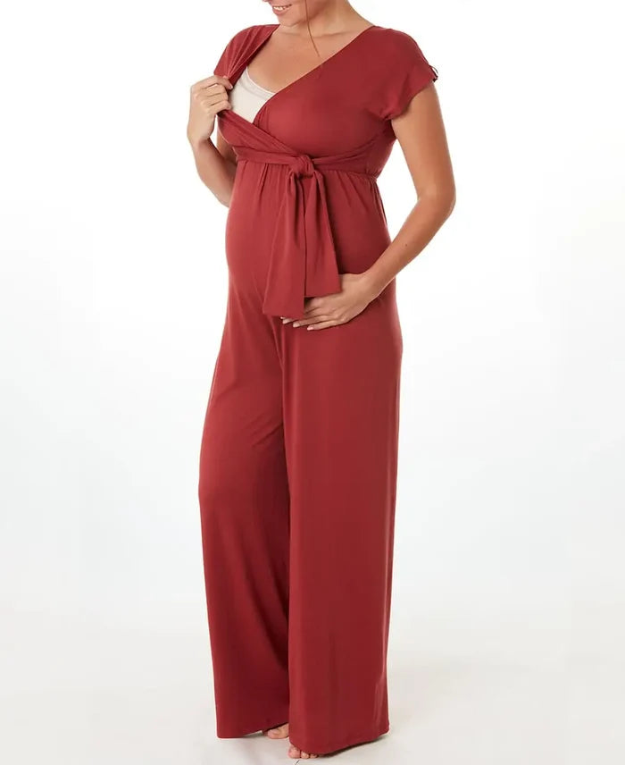 Maternity and nursing suit Origin terracotta - Pajamas