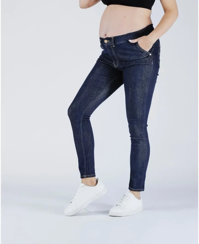 Maternity and postpartum dark blue denim Sharon - Jeans