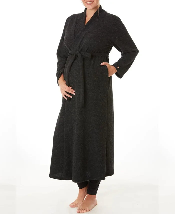 Maternity long cardigan Sweet Home black - Nightdress