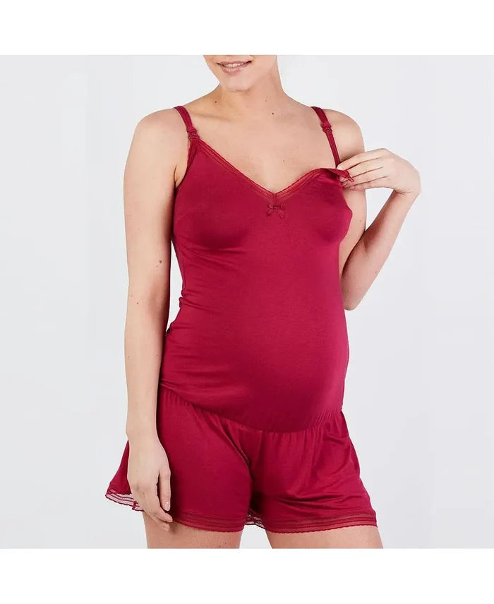 Maternity playsuit MILK burgundy - pajama