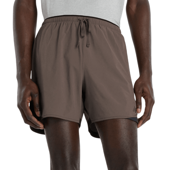 New Balance Men's 2 Piece Co Ord Set Beige/Brown T-Shirt & Shorts