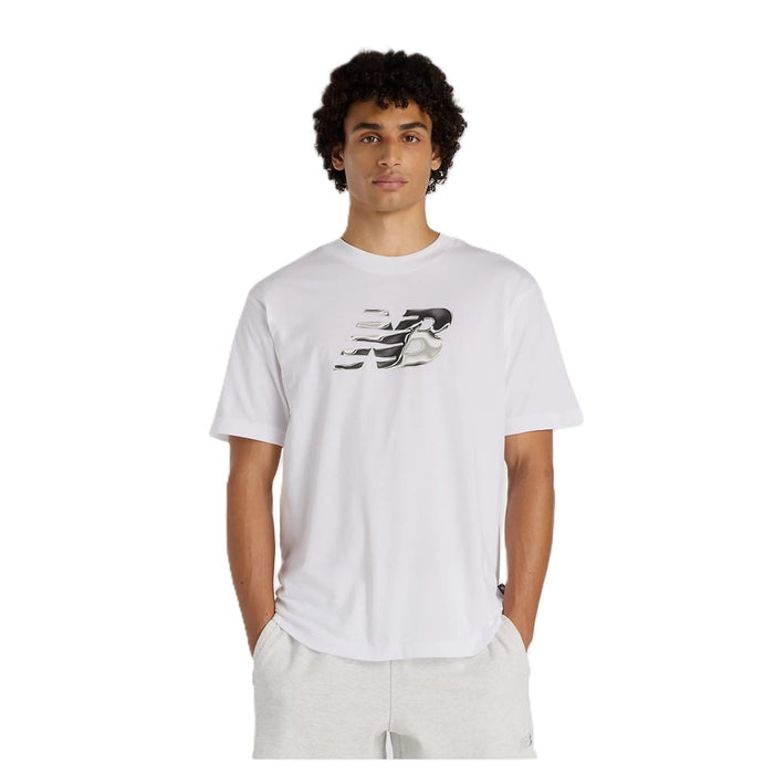 New Balance Men's 2 Piece Co Ord Set White/Black T-Shirt & Shorts