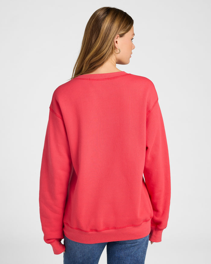 Candy Red $|& Project Social T Merry & Bright/Silent Night Reversible Sweatshirt - SOF Back