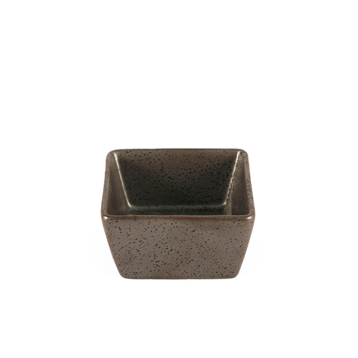 Metallic Grey Black Speckled Square Sauce Dish 3" x 3"