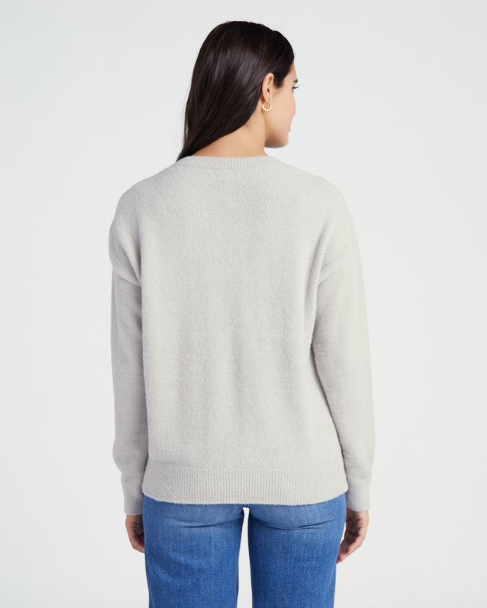 Grey/White $|& Thread & Supply Michigan Sweater - SOF Back