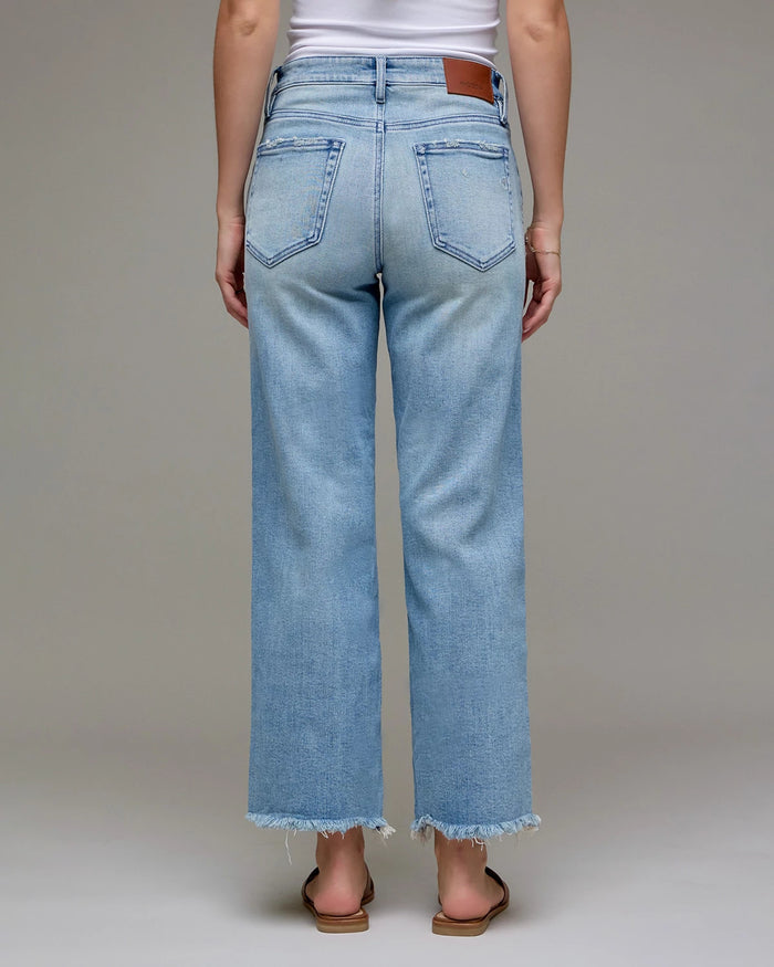 Medium Light $|& Hidden Mid Rise Cropped Classic Straight - Hanger Side