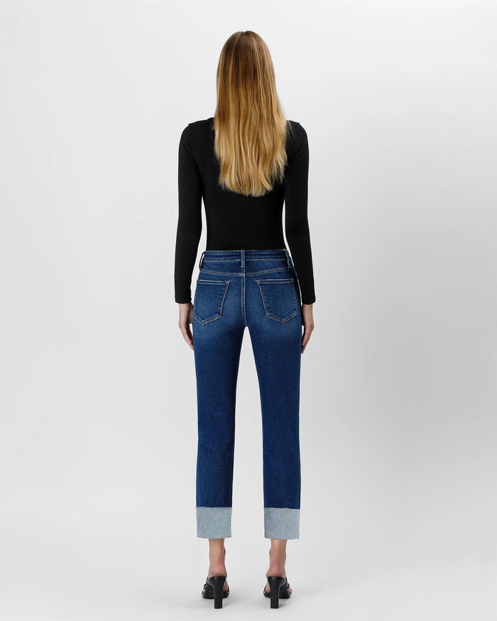 Sagacity $|& Lovervet Mid Rise Cuffed Slim Straight Leg Jeans - Hanger Side