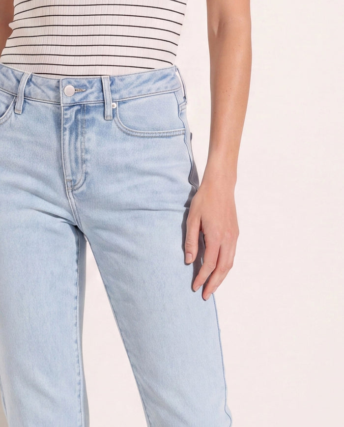 Light Wash $|& SEAS Mid Rise Cuffed Slim Straight Leg Jeans - SOF Back