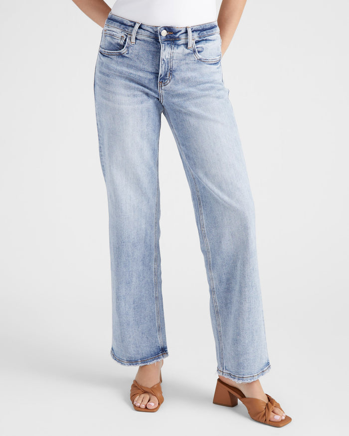 Undisputable $|& Lovervet Mid Rise Slim Wide Leg Jeans - SOF Front