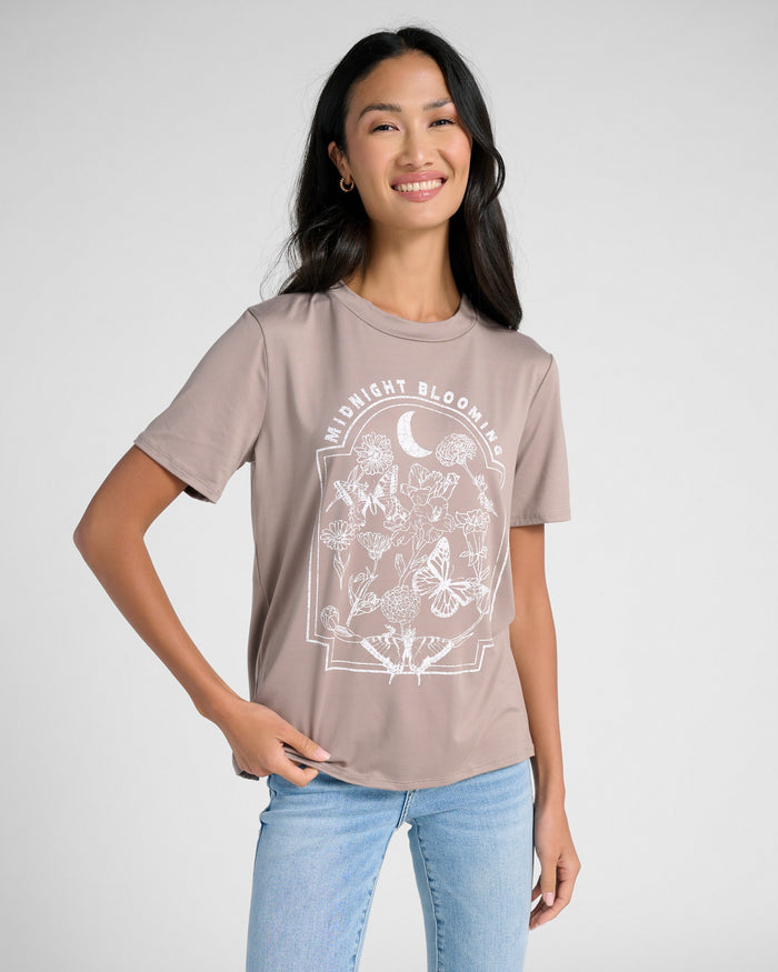 Mocha $|& Polagram Midnight Blooming Graphic Tee - SOF Front