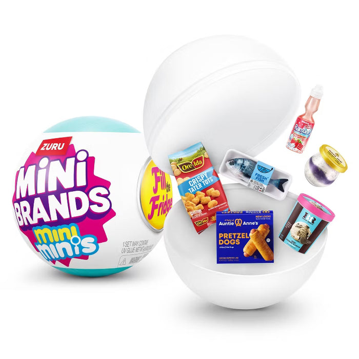 Mini Brands Fill the Fridge Mini Minis Series 1: Plastic Mini Figures Set, Includes 5 Figures