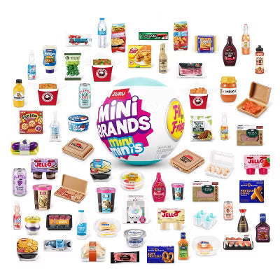 Mini Brands Fill the Fridge Mini Minis Series 1: Plastic Mini Figures Set, Includes 5 Figures