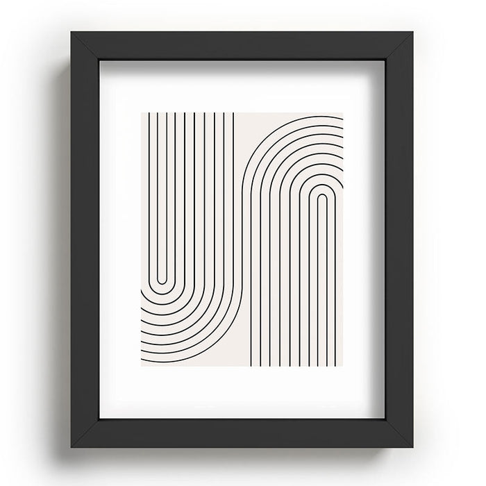 Minimal Line Curvature Black and White Recessed Framing Rectangle