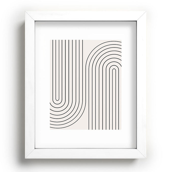 Minimal Line Curvature Black and White Recessed Framing Rectangle