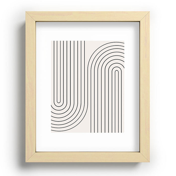 Minimal Line Curvature Black and White Recessed Framing Rectangle