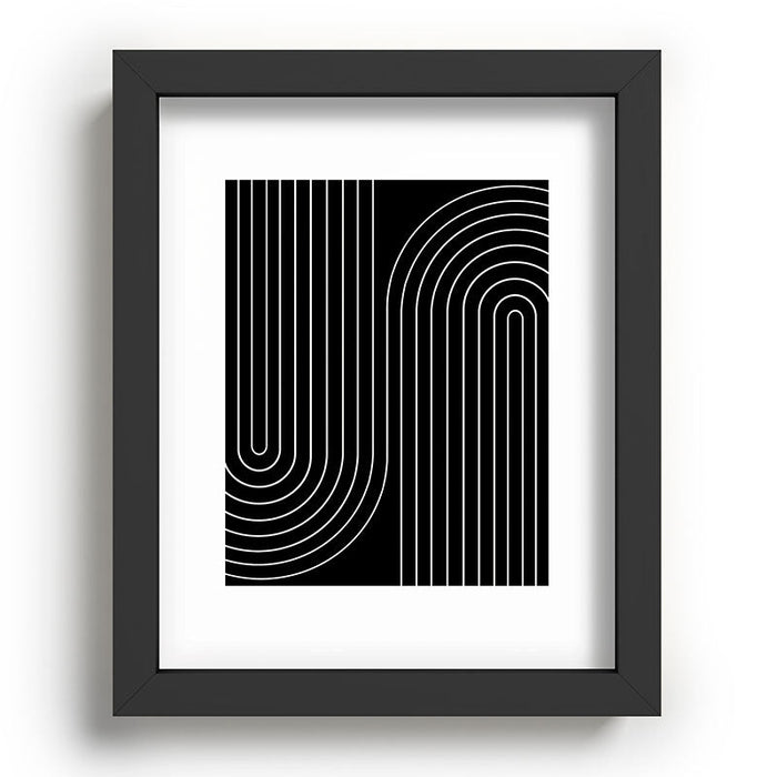 Minimal Line Curvature Black Recessed Framing Rectangle