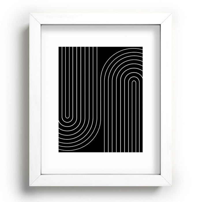 Minimal Line Curvature Black Recessed Framing Rectangle