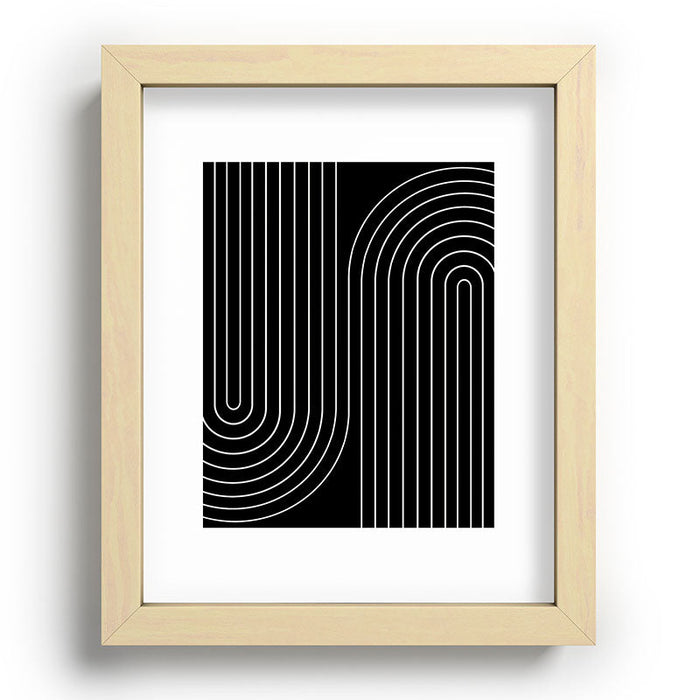 Minimal Line Curvature Black Recessed Framing Rectangle