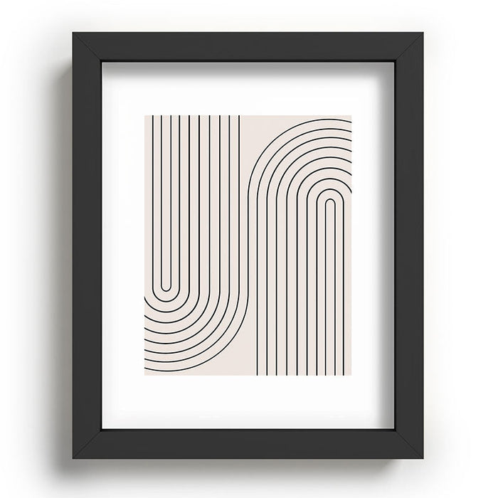 Minimal Line Curvature White Recessed Framing Rectangle