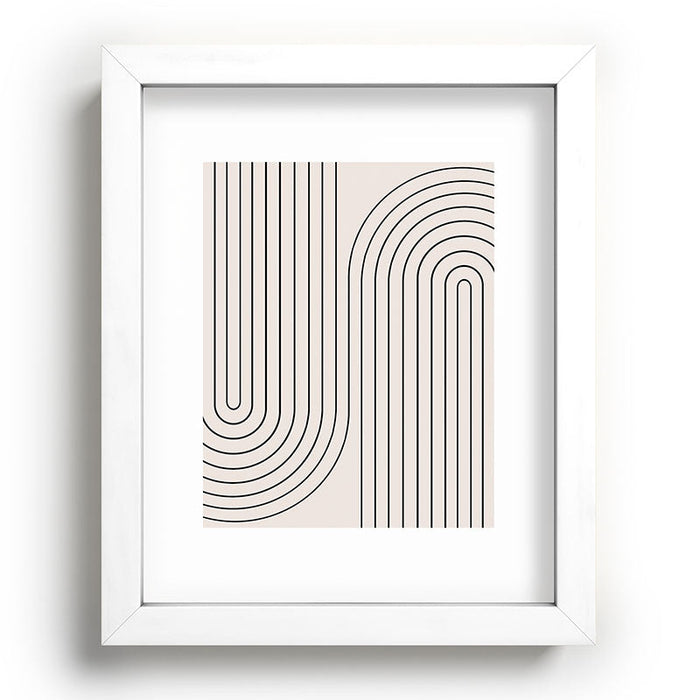 Minimal Line Curvature White Recessed Framing Rectangle
